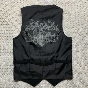 Buckle Straight Faded Dress Vest Men's Size S Black RN#63261